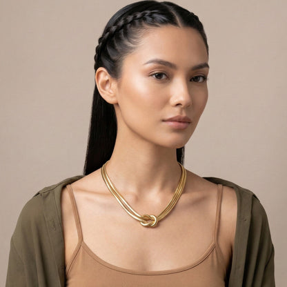 Golden Unity Knot Neck Chain