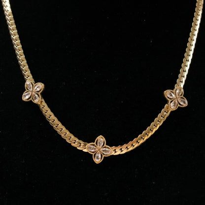 Radiant Petal Herringbone Neck Chain