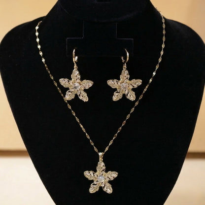 Mermaid Elegance Combo - 18K gold plated jewellery combo set - Mehraya - close-up view