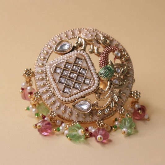 Nizam's Kundan Peacock Ring