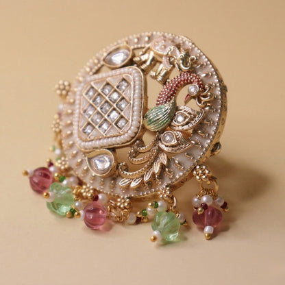 Nizam's Kundan Peacock Ring