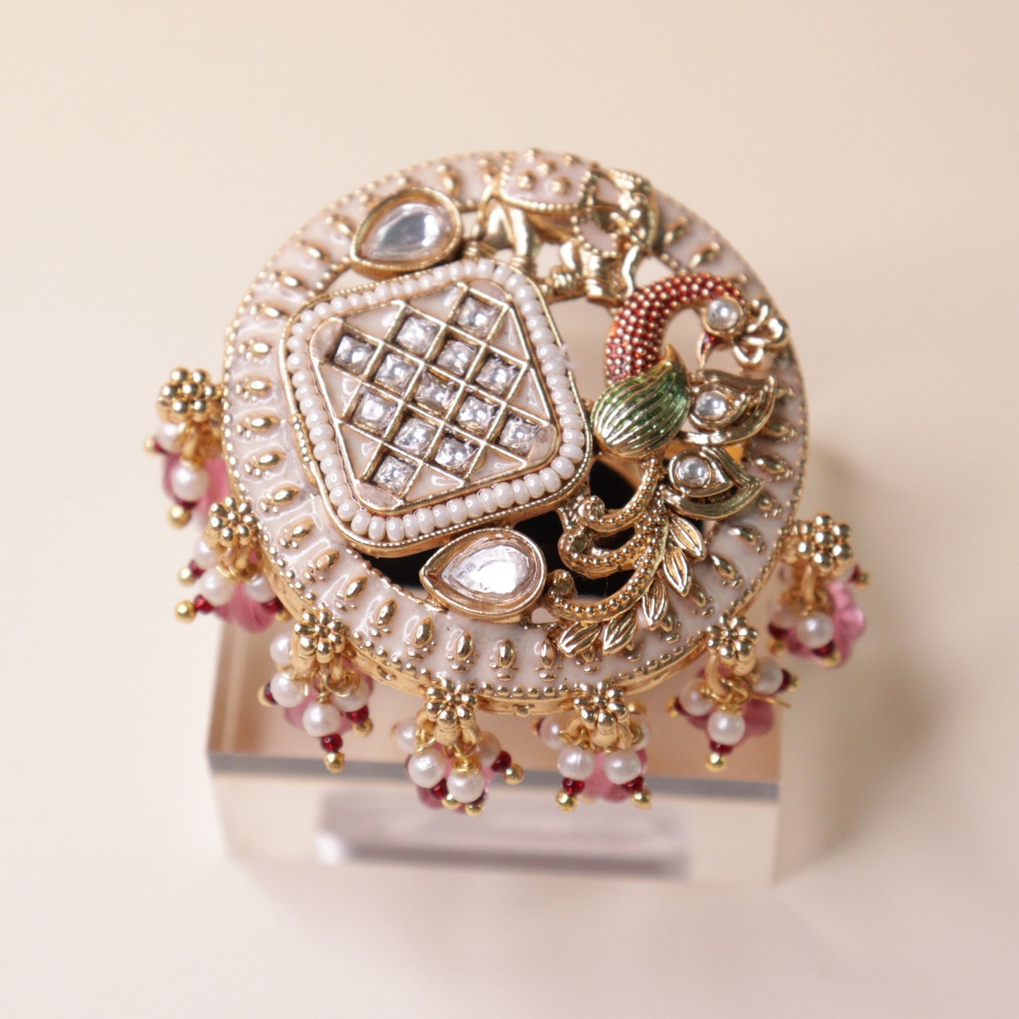 Nizam's Kundan Peacock Ring