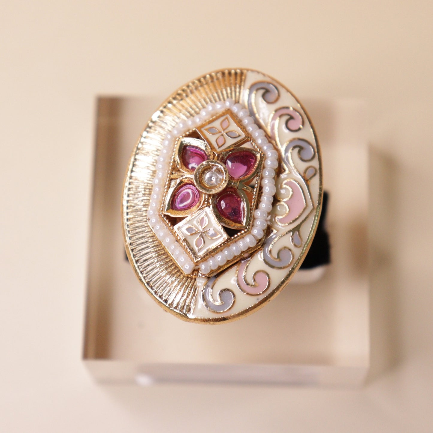 Royal Gulab Medallion Ring