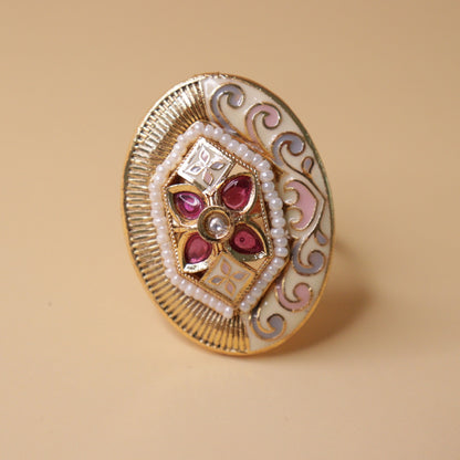 Royal Gulab Medallion Ring