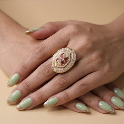 Royal Gulab Medallion Ring