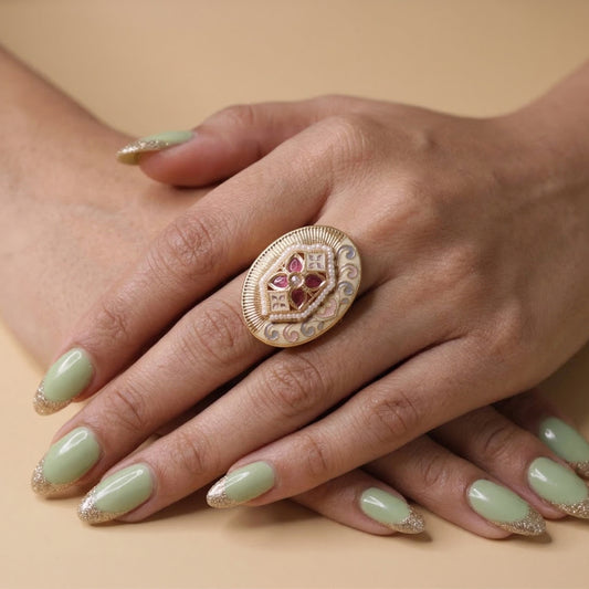 Royal Gulab Medallion Ring