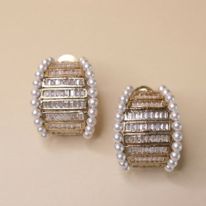 Pearl Baguette Arcade Earrings
