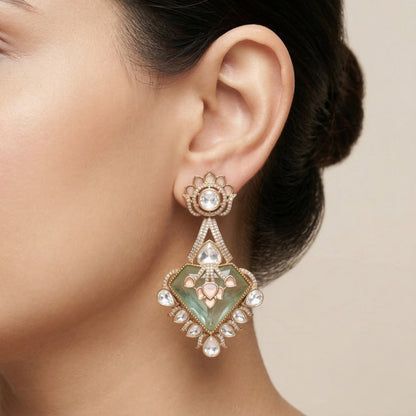 Emerald Lotus Drops Earrings