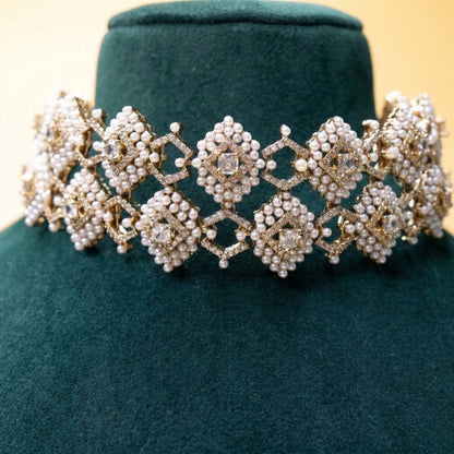 Lattice Pearl Choker Set