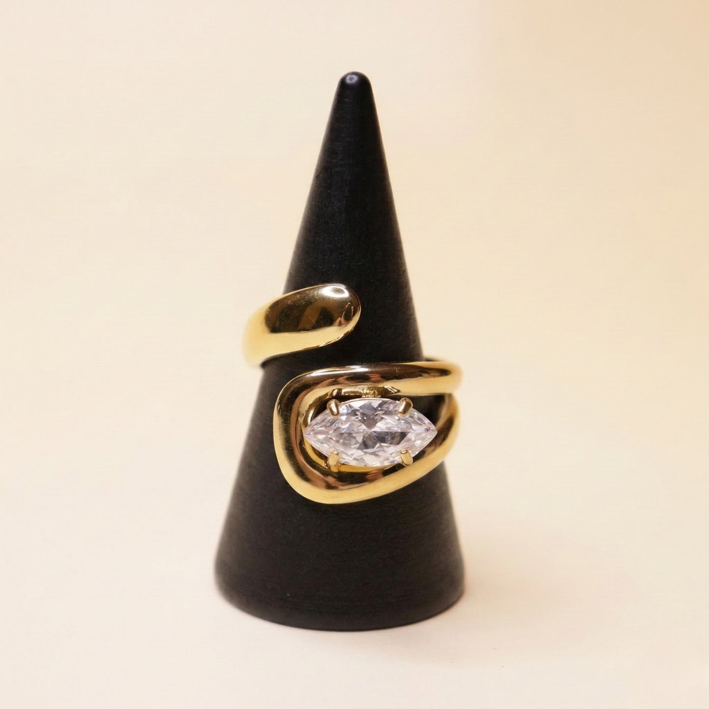 Gilded Crystal Ring