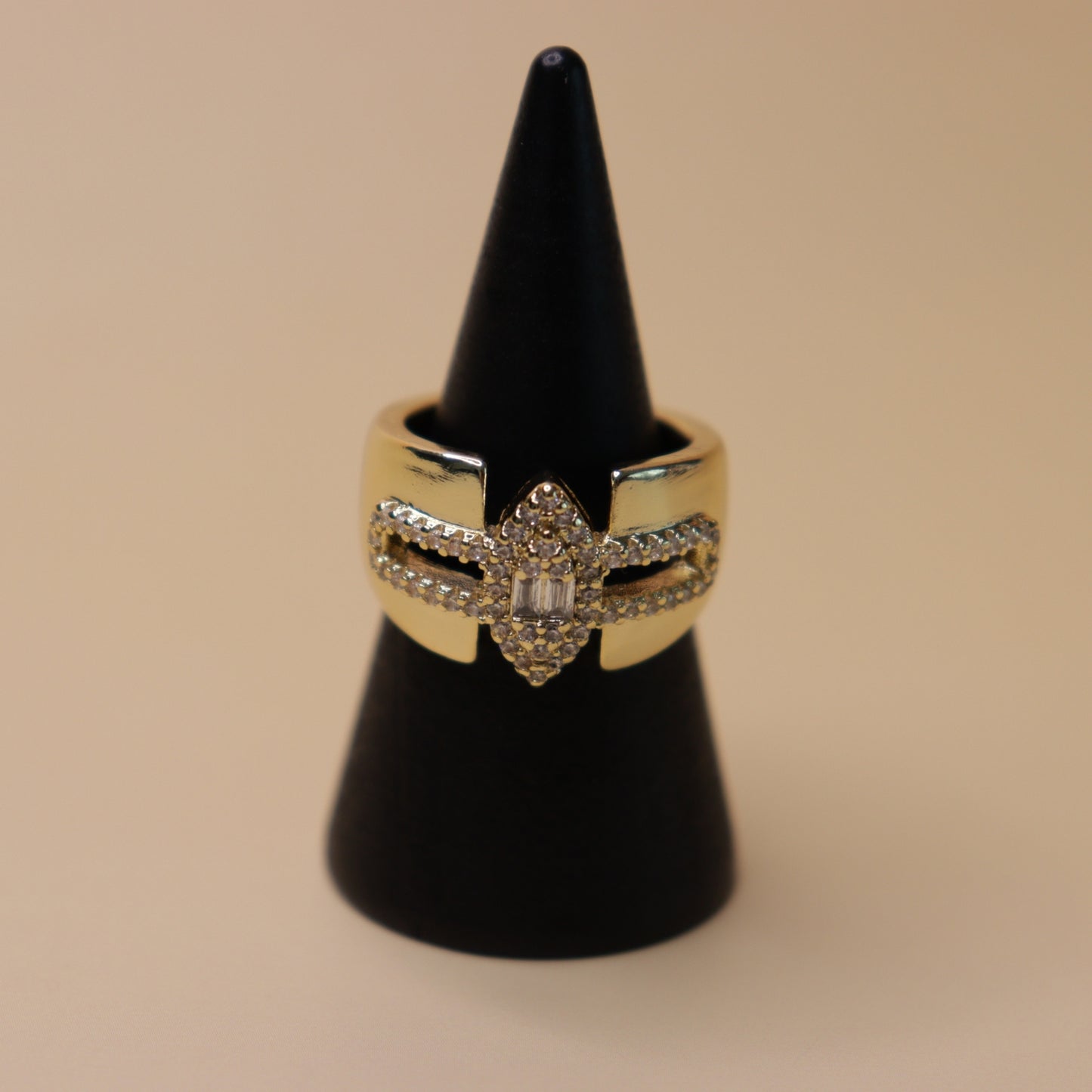 Golden Filigree Glam Ring