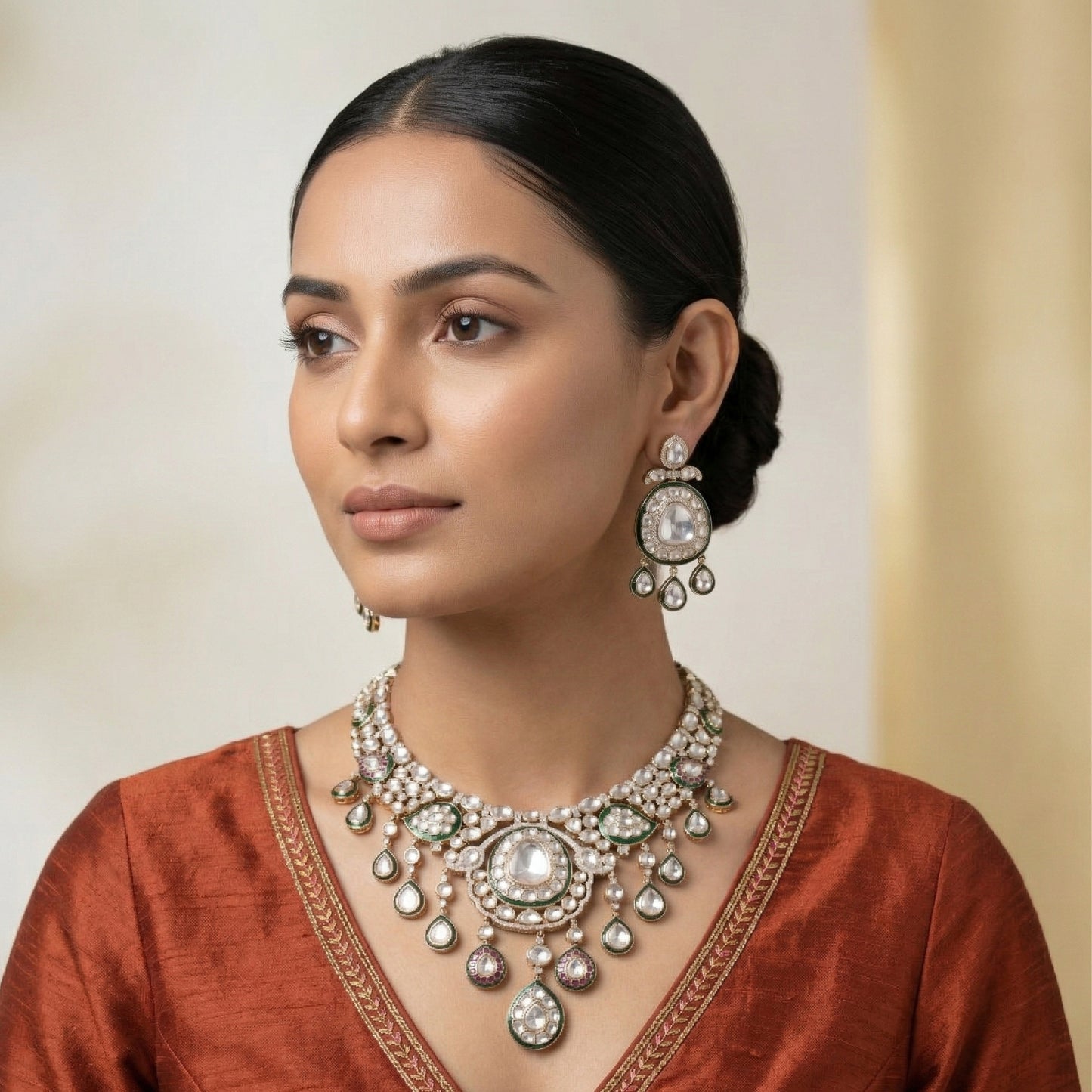 Rajsi Polki Teardrop Set