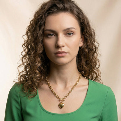 Golden Heart Toggle Chain