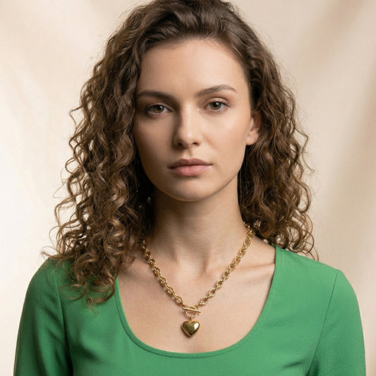 Golden Heart Toggle Chain