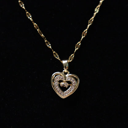Eternal Beat Double Heart Neck Chain