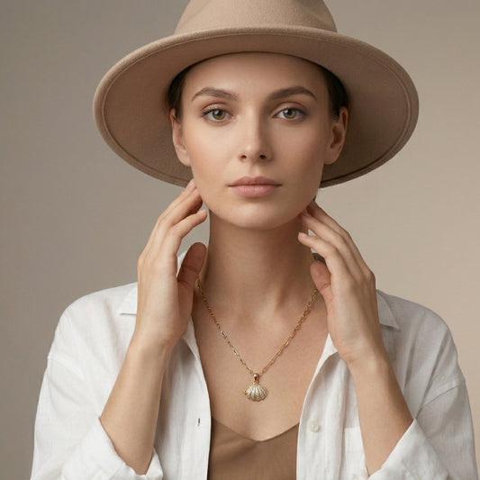 Gold Crystal Shell Neck Chain