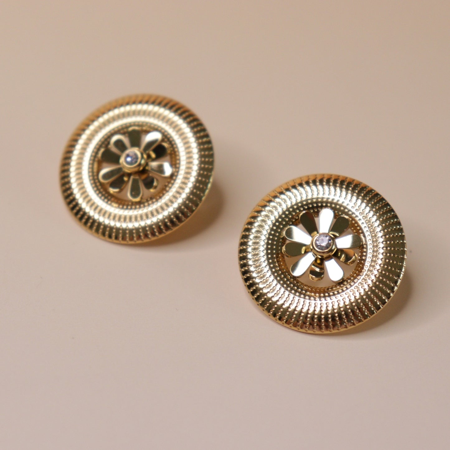 Fluted Petal Circle Earrings
