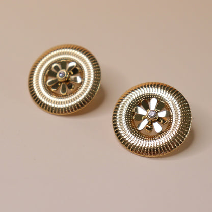 Fluted Petal Circle Earrings