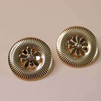 Fluted Petal Circle Earrings