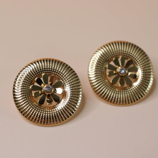 Fluted Petal Circle Earrings