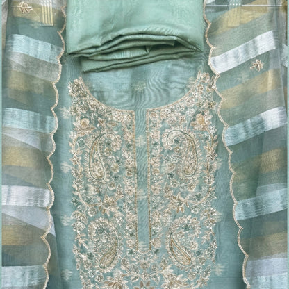 Seafoam Zari Elegance Suit