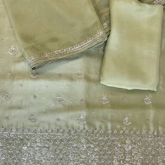 Sage Green Zari Symphony Suit