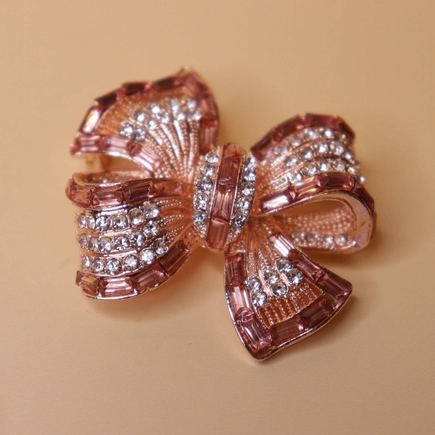 Rose Glitz Bow Brooch
