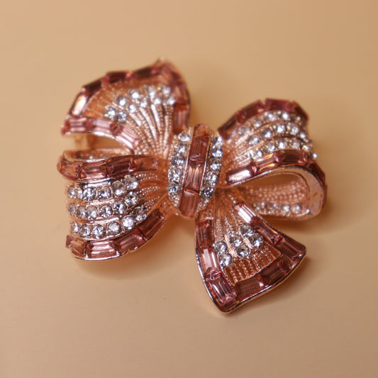 Rose Glitz Bow Brooch