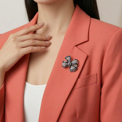 Rose Glitz Bow Brooch