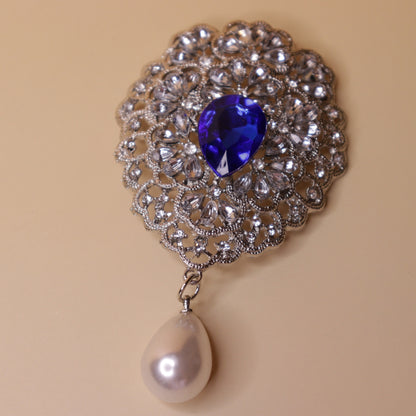 Crystal Filigree Brooch