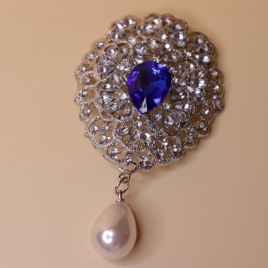 Crystal Filigree Brooch