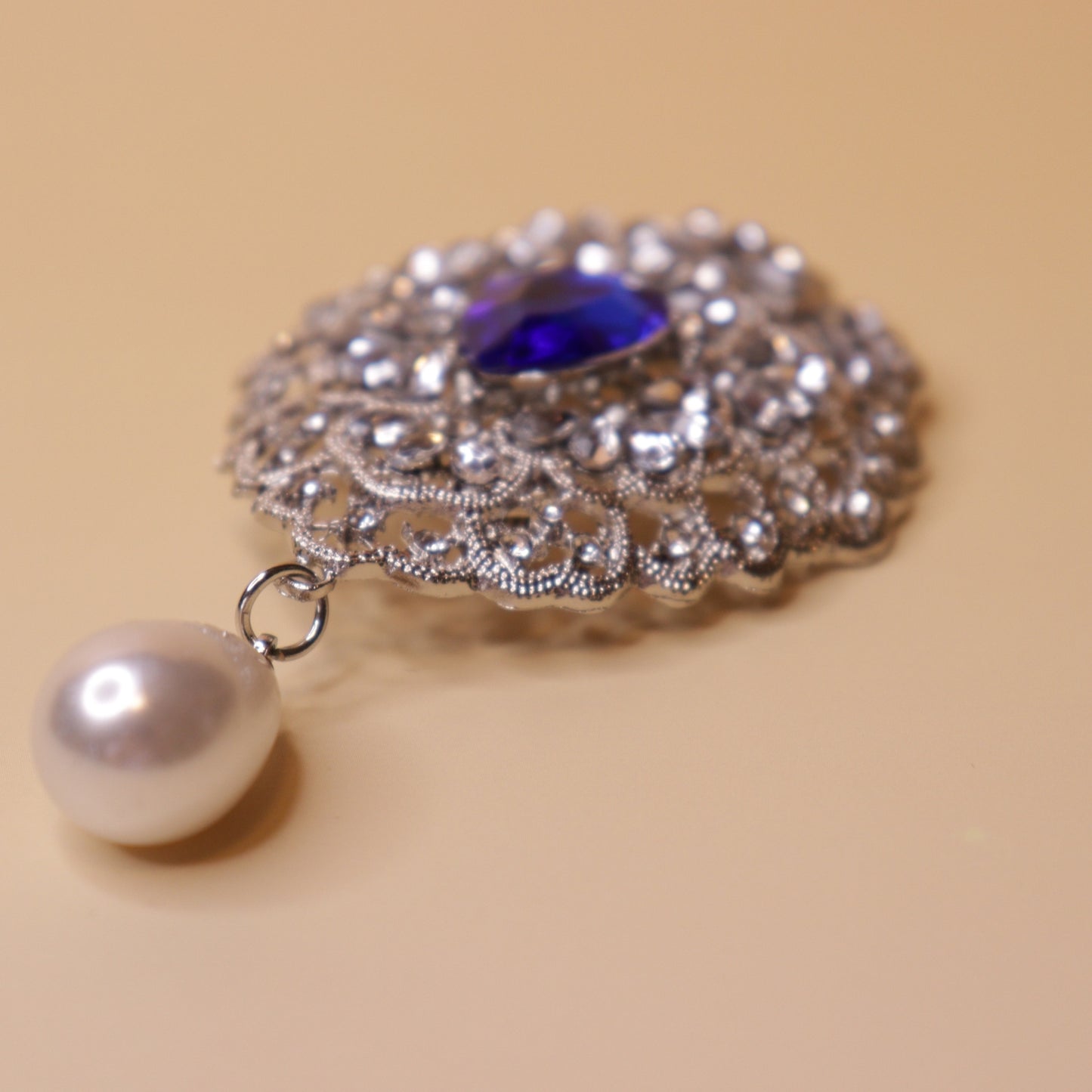 Crystal Filigree Brooch
