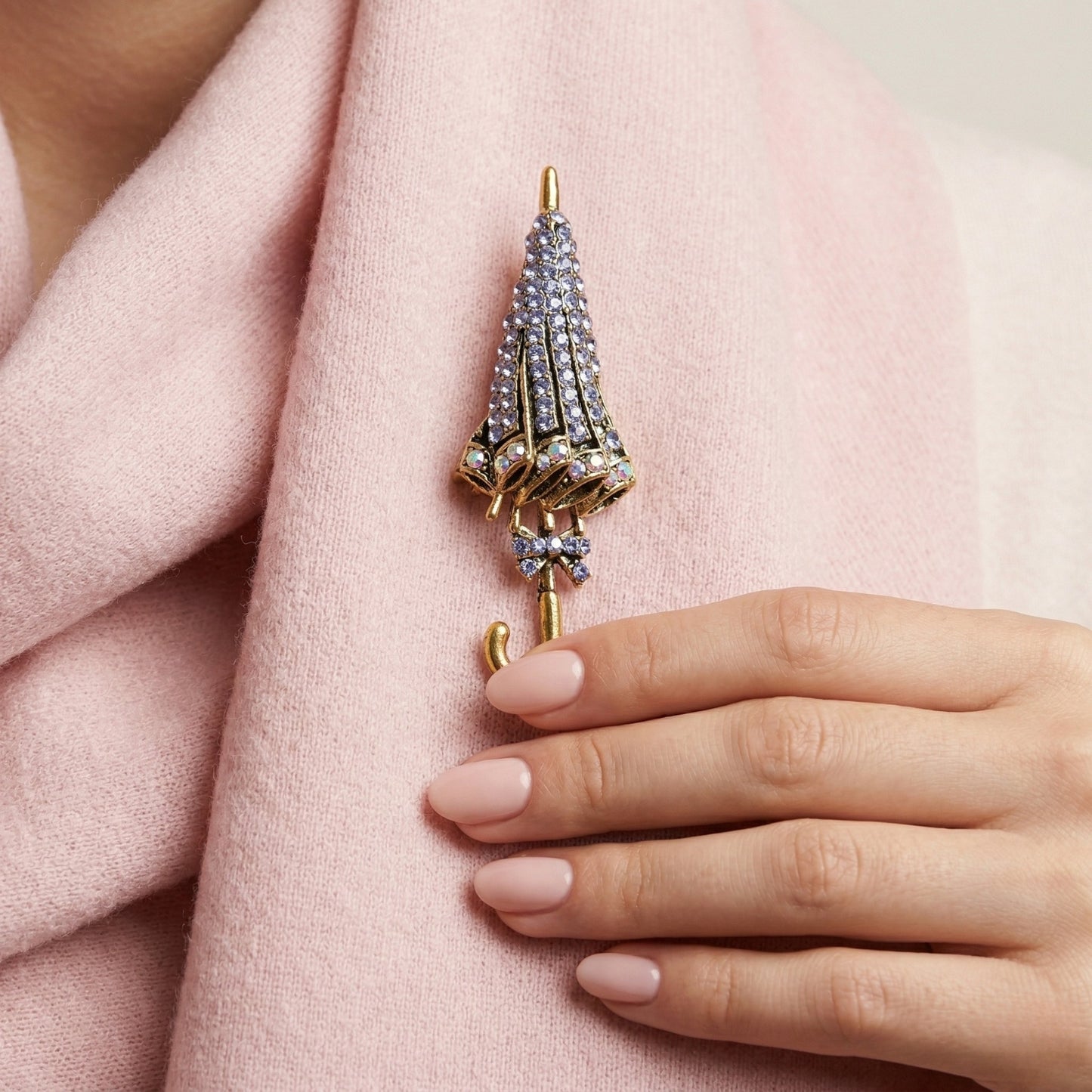Amethyst Umbrella Brooch