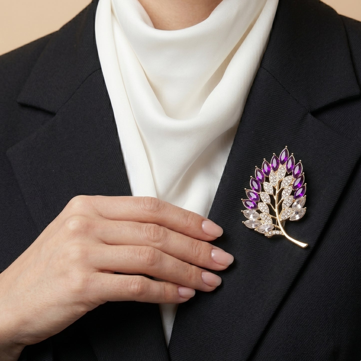 Imperial Marquise Leaf Brooch