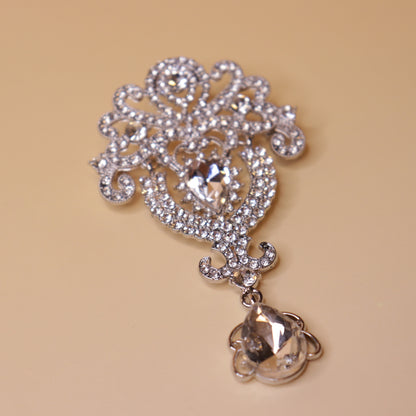 Regal Filigree Teardrop Brooch