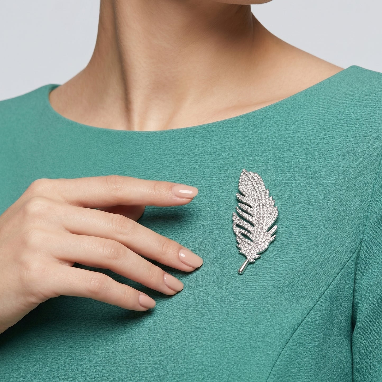 Glacial Feather Brooch