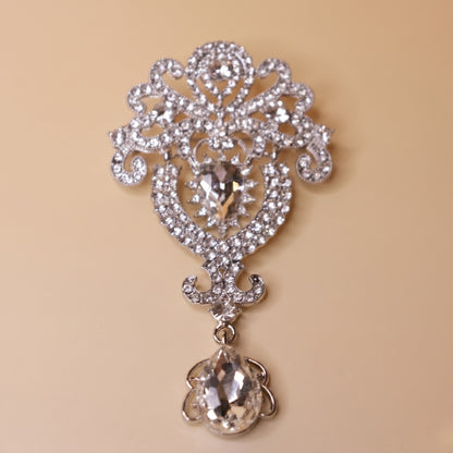 Regal Filigree Teardrop Brooch