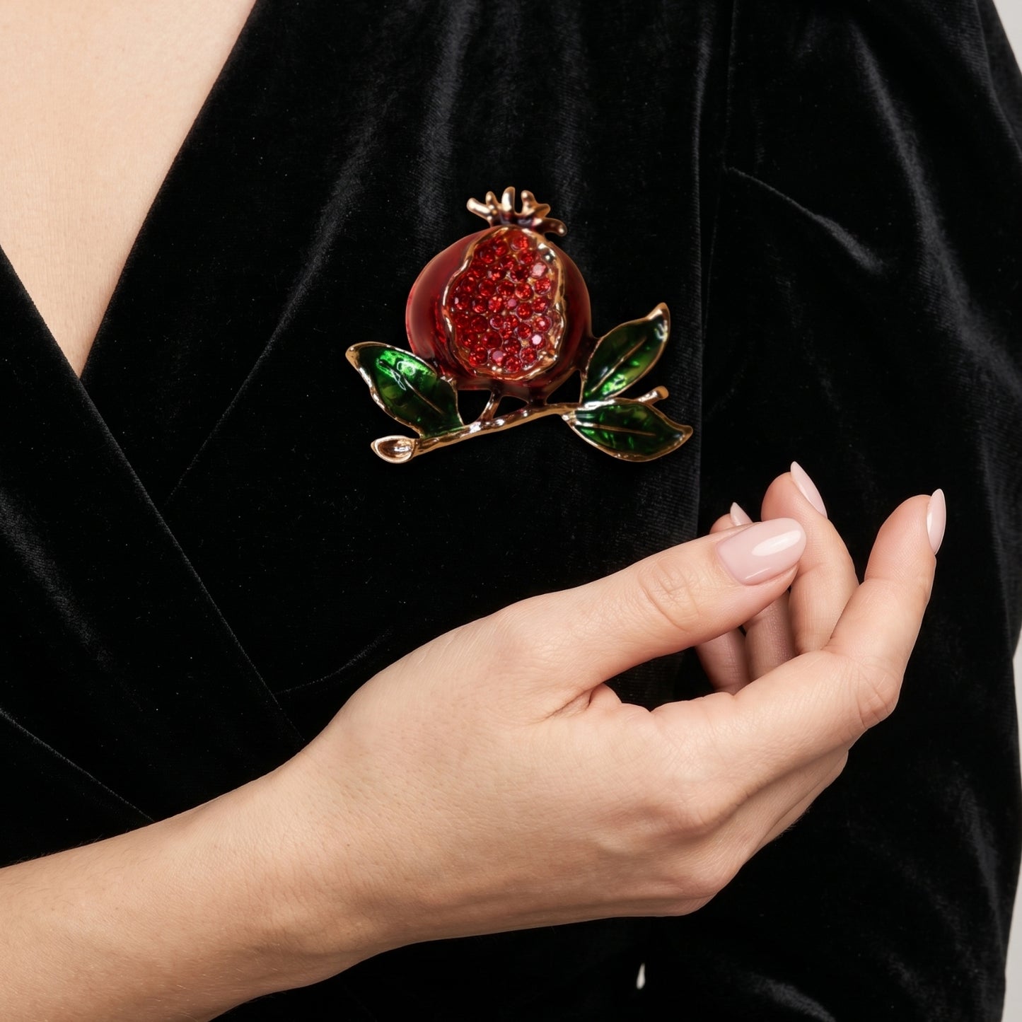 Crimson Pomegranate Brooch