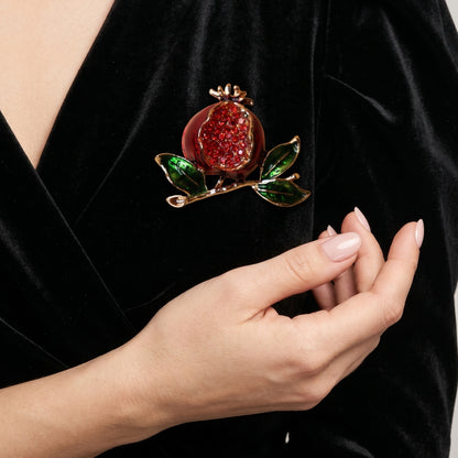 Crimson Pomegranate Brooch