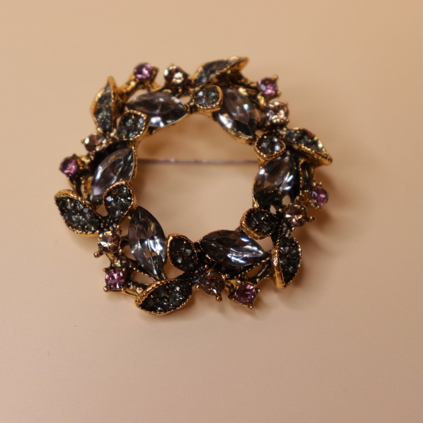 Vintage Amethyst Wreath Brooch