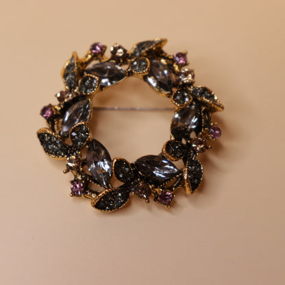 Vintage Amethyst Wreath Brooch