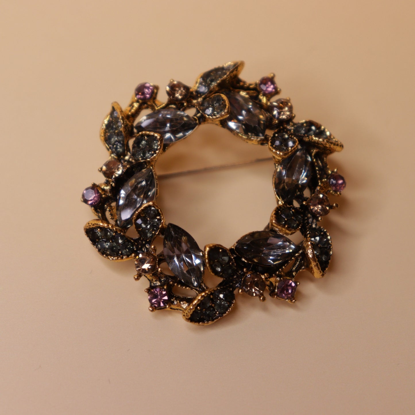 Vintage Amethyst Wreath Brooch
