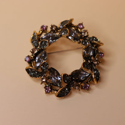 Vintage Amethyst Wreath Brooch