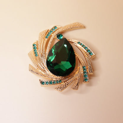 Radiant Emerald Swirl Brooch