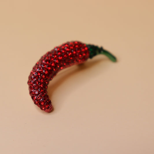 Fiery Red Chili Brooch