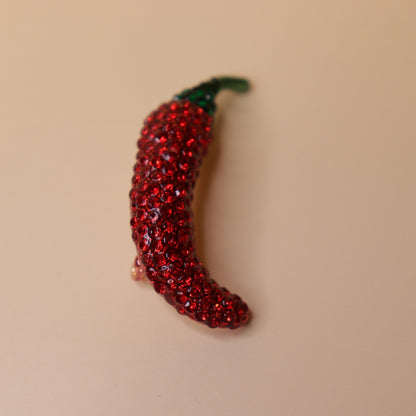 Fiery Red Chili Brooch