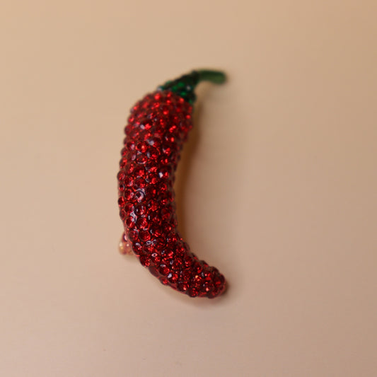 Fiery Red Chili Brooch