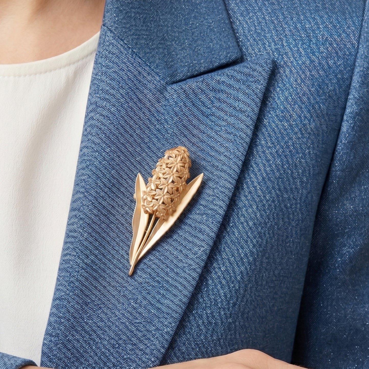 Golden Hyacinth Blossom Brooch