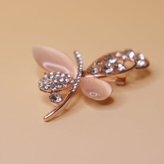 Blush Opaline Butterfly Brooch