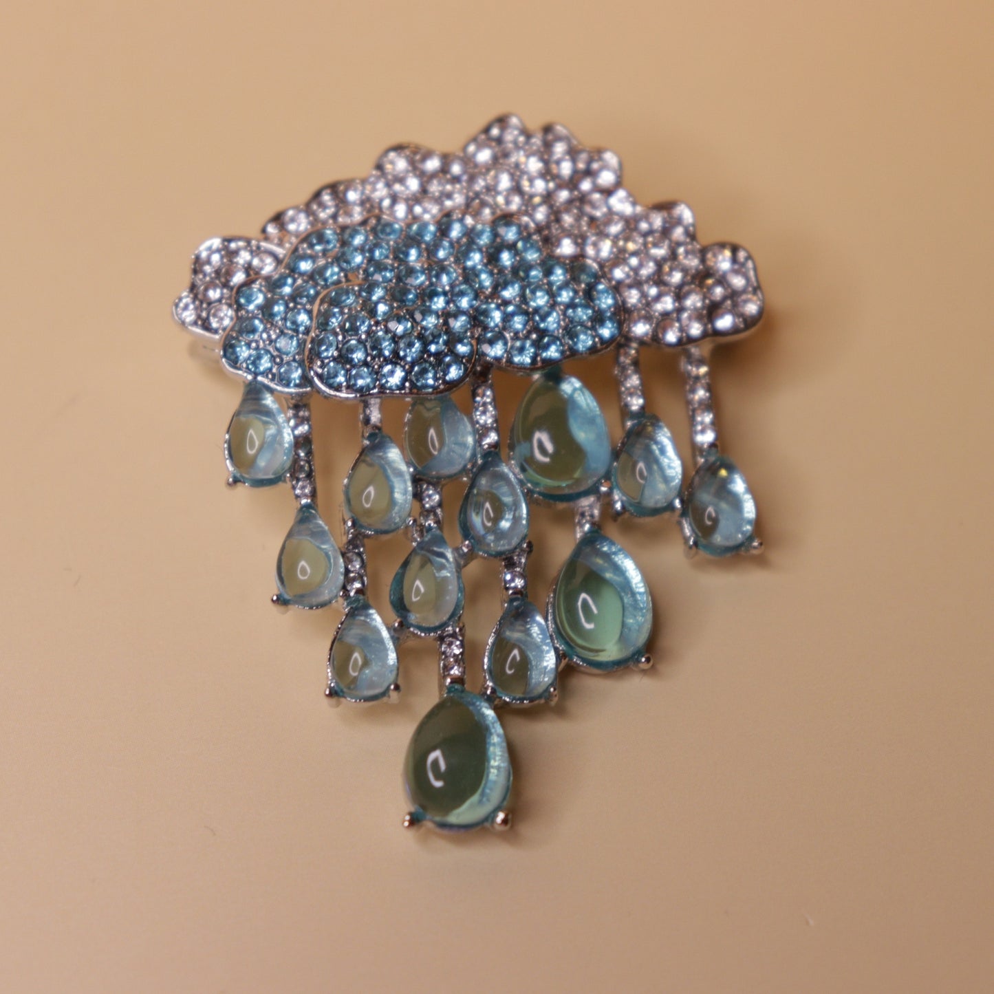 Azure Rainfall Brooch